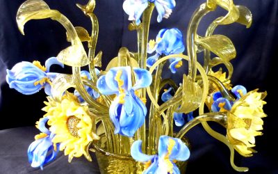 Vaso lampada Iris e girasoli
