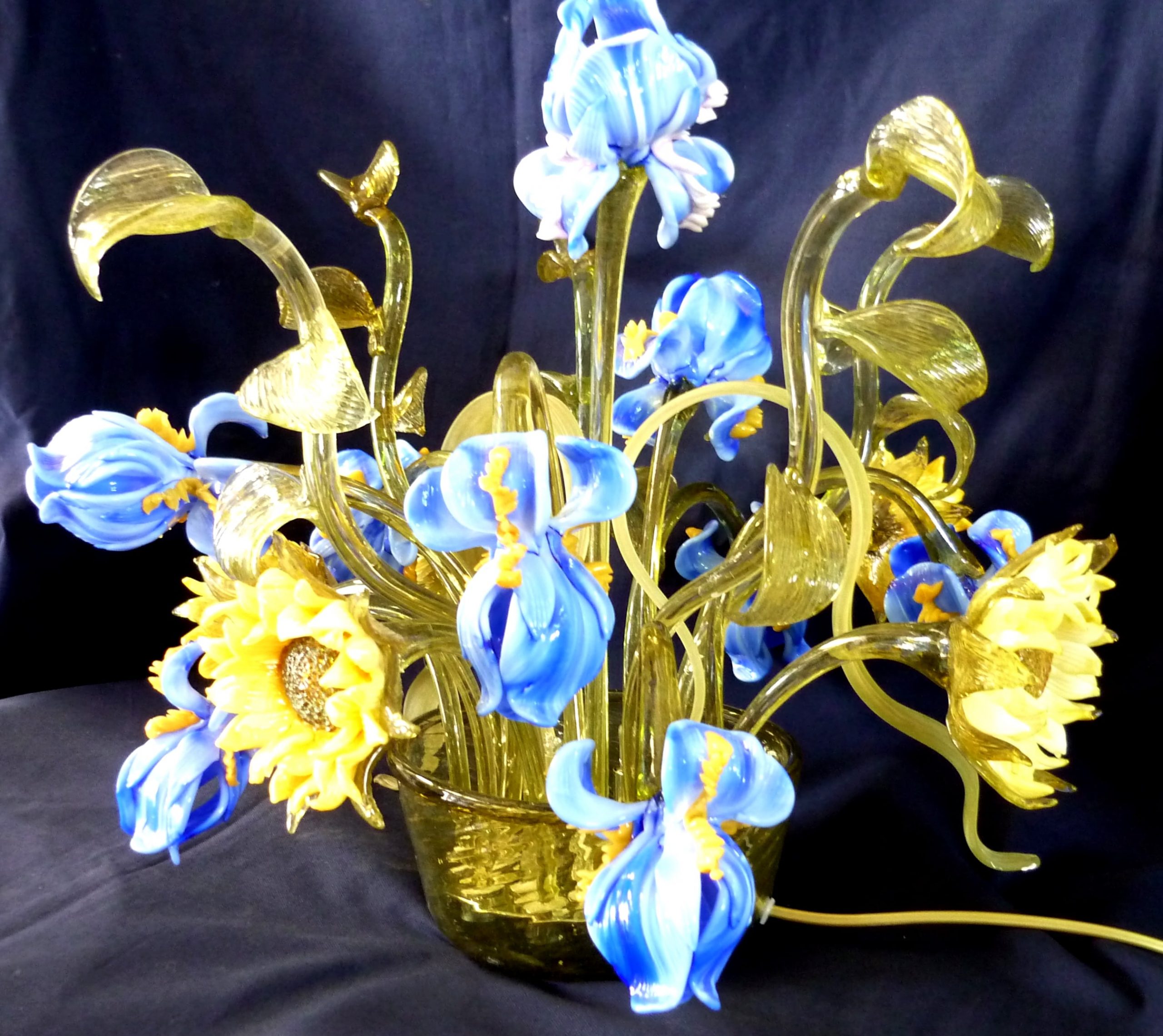 Vaso lampada Iris e girasoli